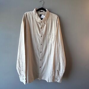 J.Crew Brushed Twill Shirt Mens XXL Classic Fit Beige Button Down  NEW